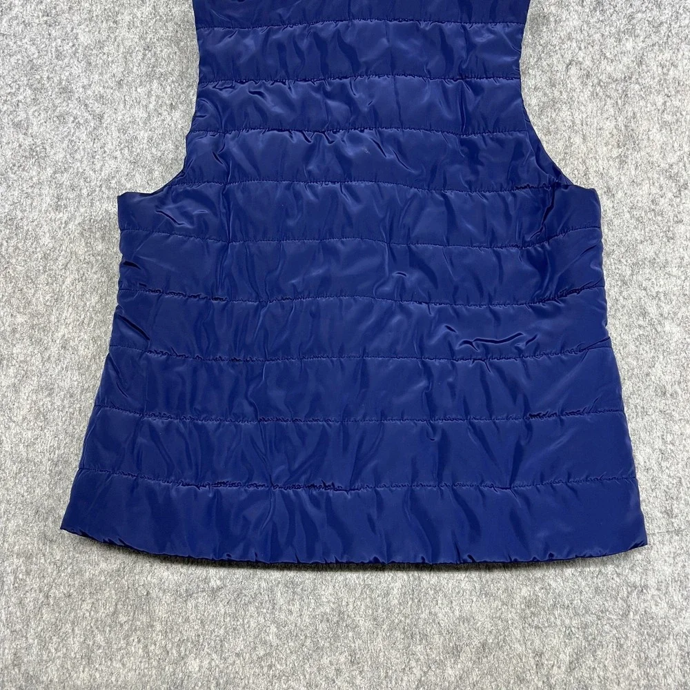 Michael Kors‎ Vest Womens Medium Blue Quilted Snap Front Stand Collar Puffer